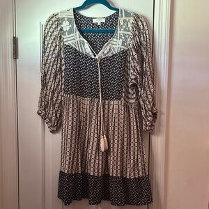 Umgee Dress with Tassel Tie